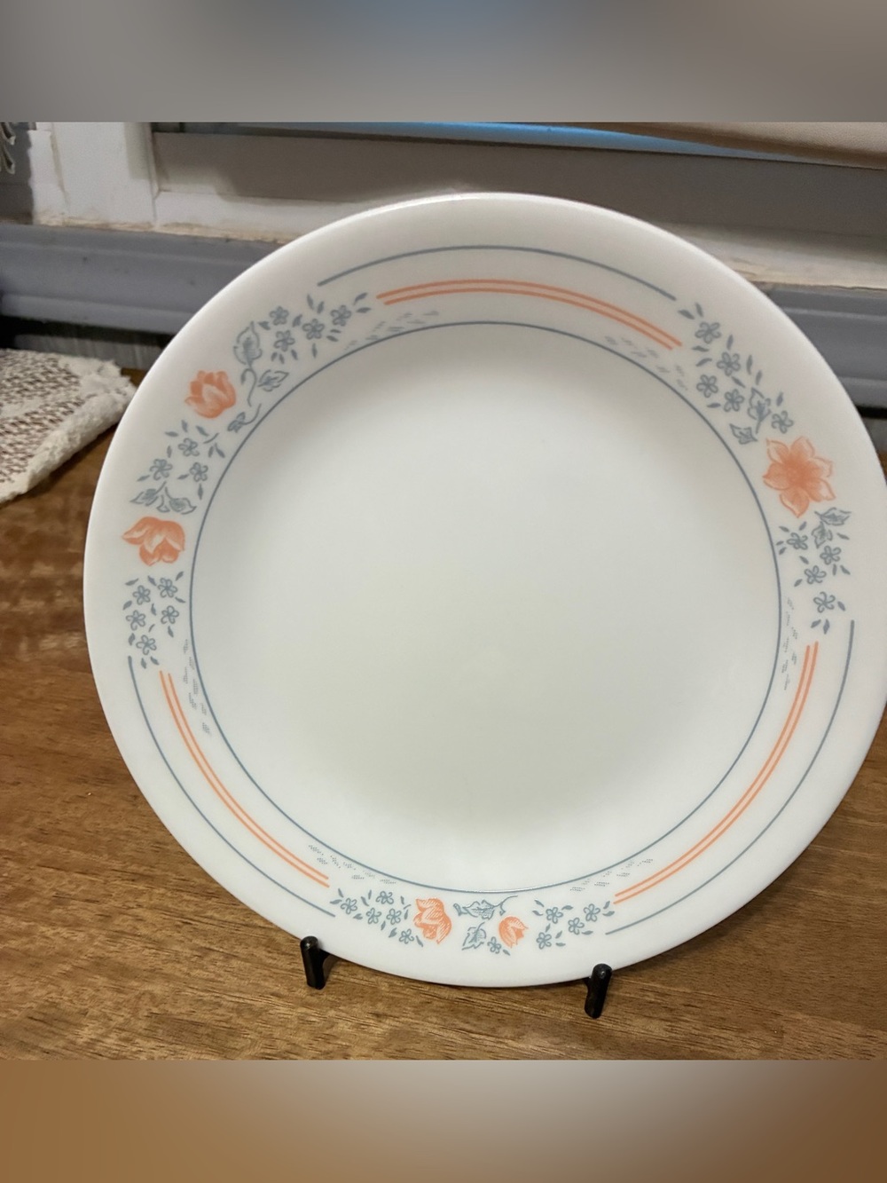 Corelle Apricot Grove Bread & Butter Dessert Plates Peach Flowers  6-3/4"